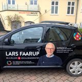 Valgreklame til bil med Lars Faarup fra Socialdemokratiet